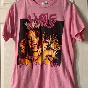 Pink "Hole Live Through This" Graphic Tee - medium
